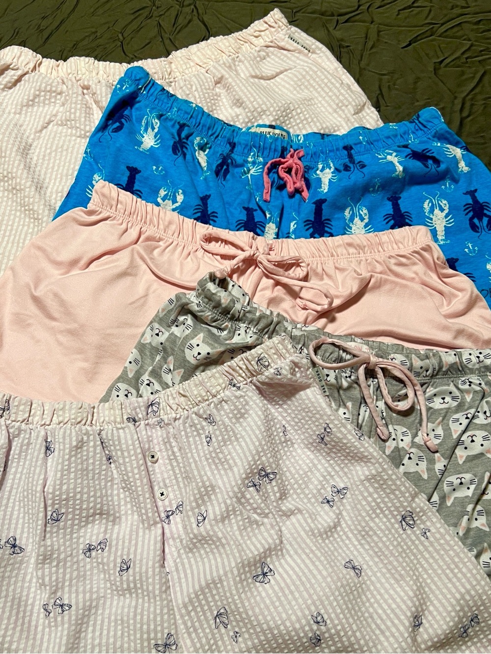 BUNDLE OF 5 😴 COTTON POLY SEERSUCKER PAJAMA SHORTS BOTTOMS Women’s XL